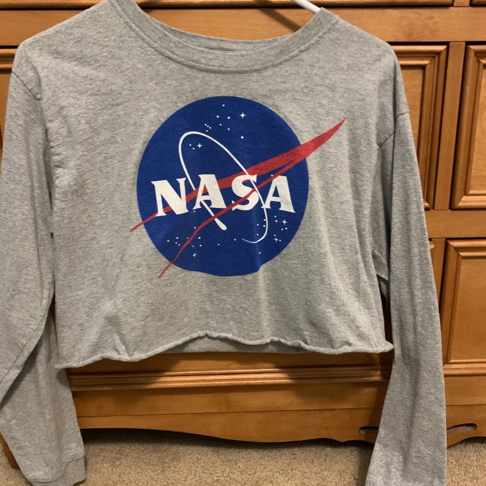 NASA grey cropped long sleeve